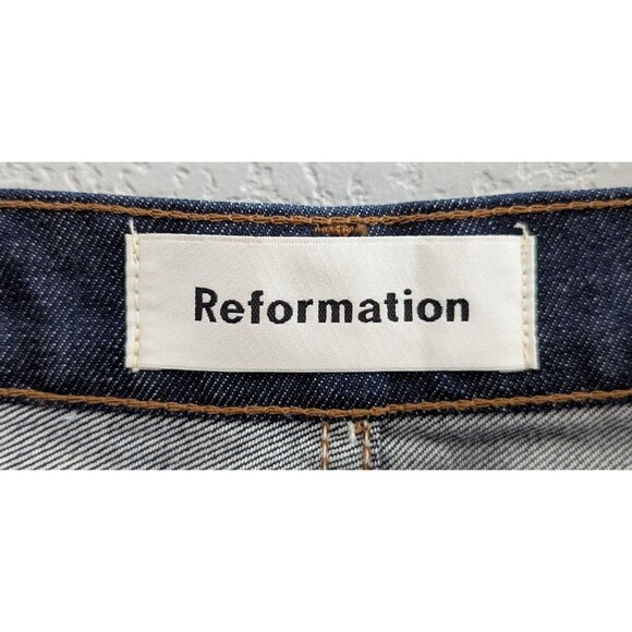 Reformation Brooke High Straight Zip Jeans Women's Size 27 Volta Blue Denim NWT - Picture 3 of 7